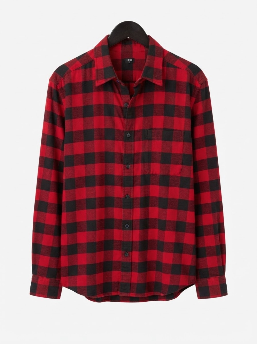 Men's UNIQLO Red & Black Buffalo Plaid Button-Up Shirt XL